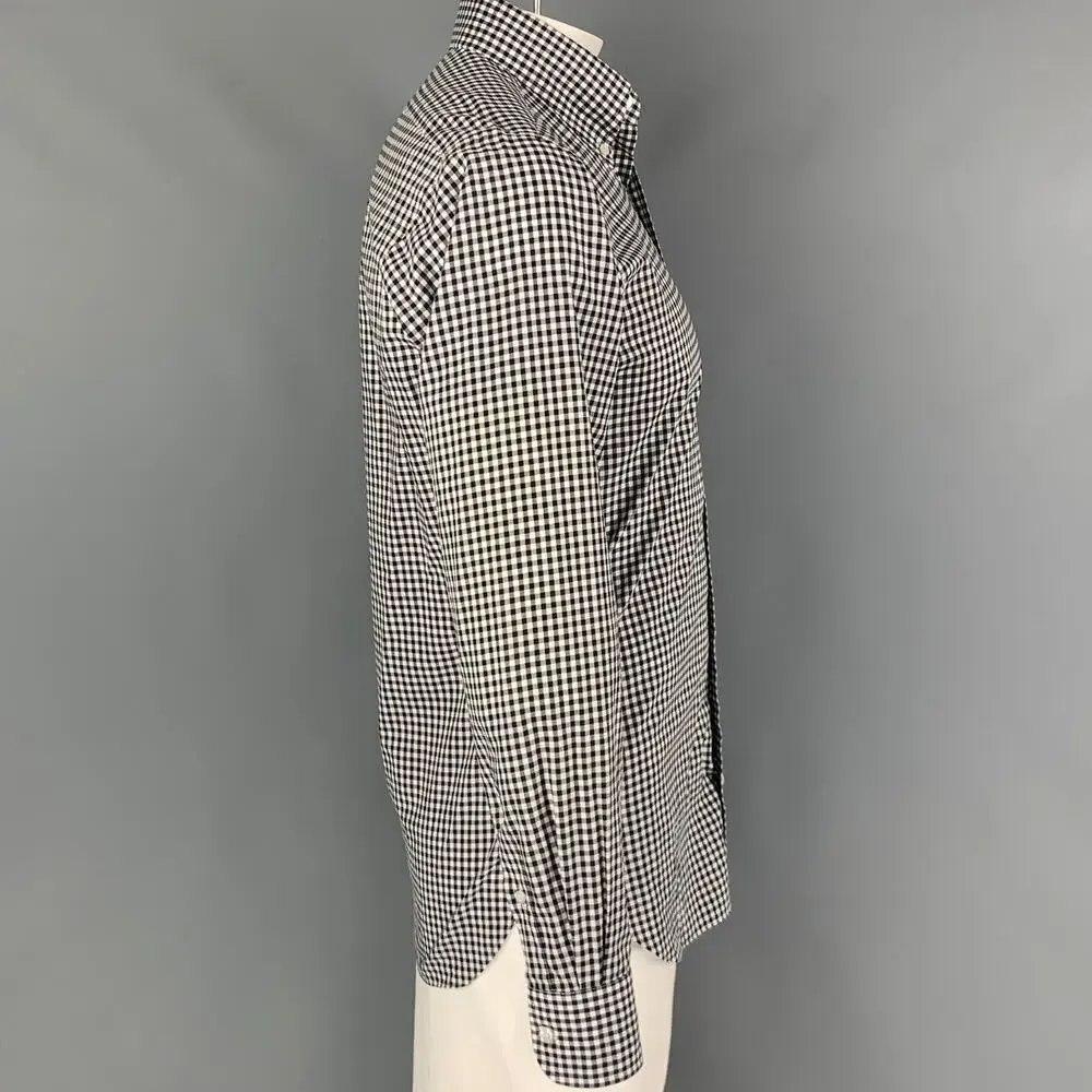 HAMILTON Size L Black White Gingham Long Sleeve Shirt